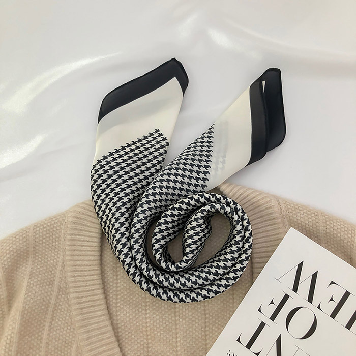 china silk scarf houndstooth 70cm curling square scarf supplier scarves