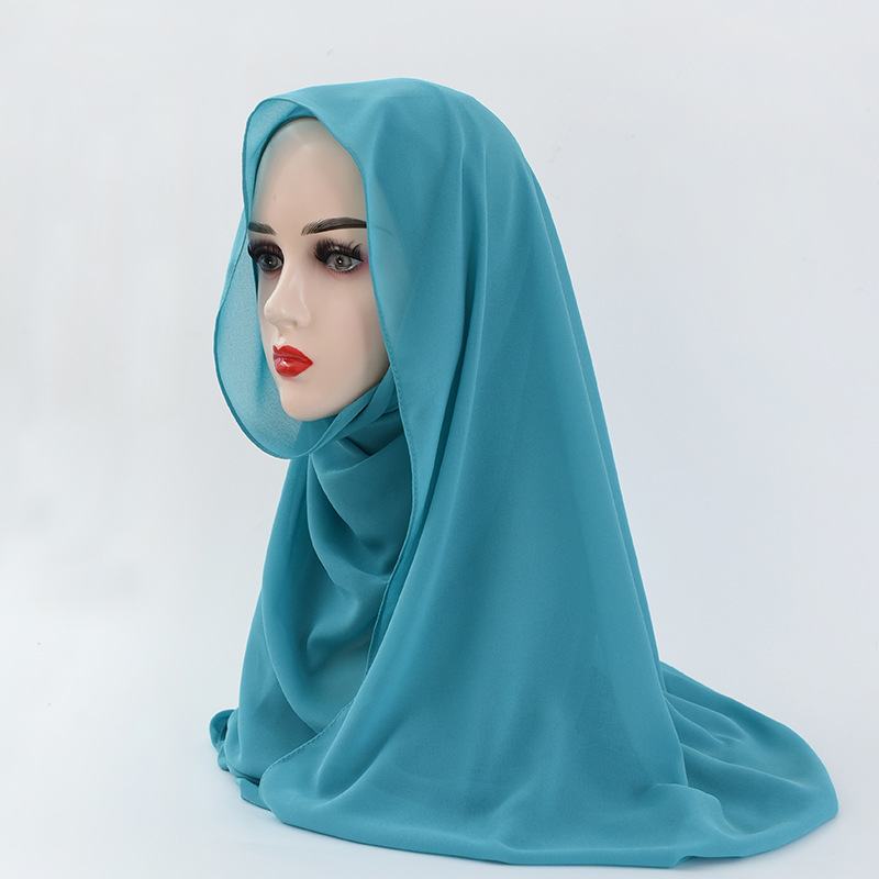 Muslim Scarf Pearl Chiffon Scarf Pure Color Bubble Scarf Malaysia Hijab Scarf Supply