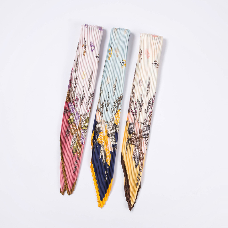 Pleated Floral Fashion Crinkle 70 Square Scarf Women All-match Scarf Scarf