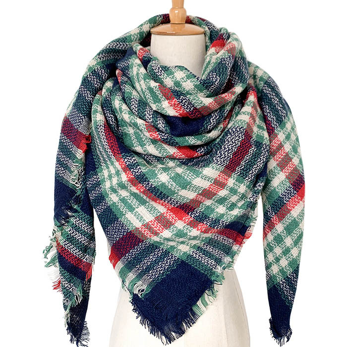 Color plaid scarf to map custom-made women imitation cashmere scarf
