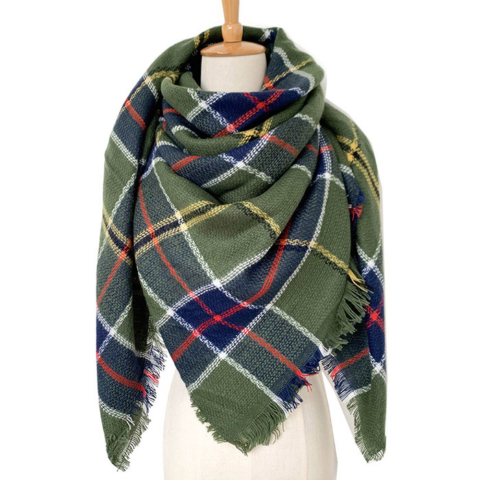 Supply fashion plaid scarf women square scarf cashmere scarf manufacturers
