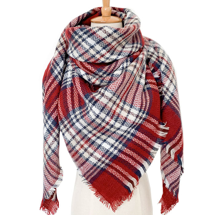 Supply fashion plaid scarf women square scarf cashmere scarf manufacturers