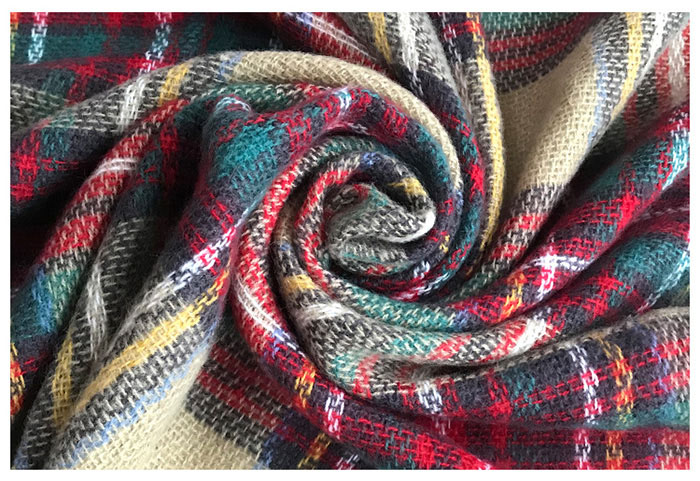 Supply fashion plaid scarf women square scarf cashmere scarf manufacturers