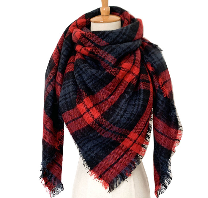 Supply fashion plaid scarf women square scarf cashmere scarf manufacturers