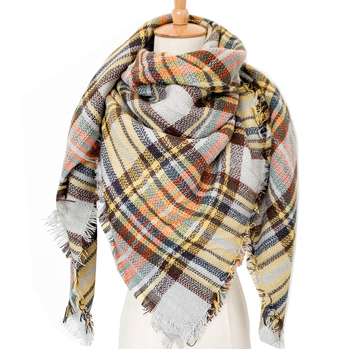Canada custom-made plaid scarves cashmere scarf women square scarf supplier