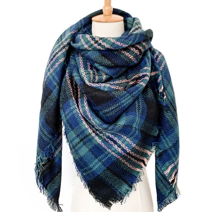 Canada custom-made plaid scarves cashmere scarf women square scarf supplier