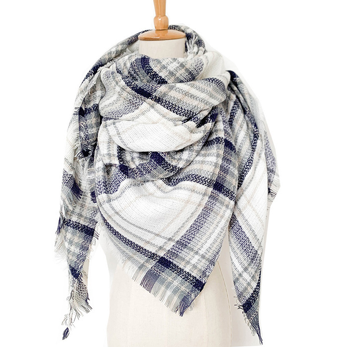 Canada custom-made plaid scarves cashmere scarf women square scarf supplier