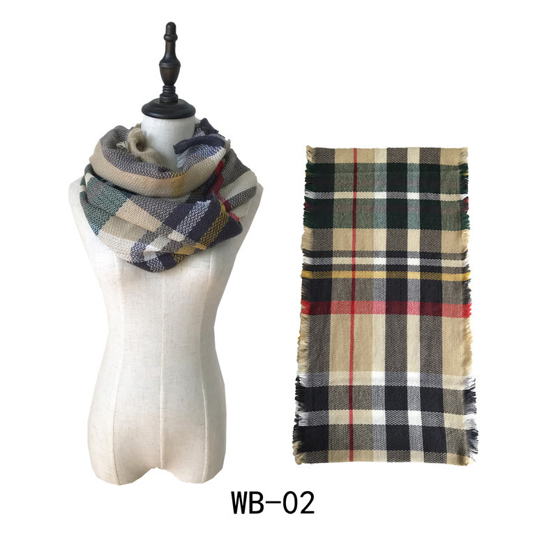 Supply women colorful lattice cashmere scarf tassel lattice bib manufacturer