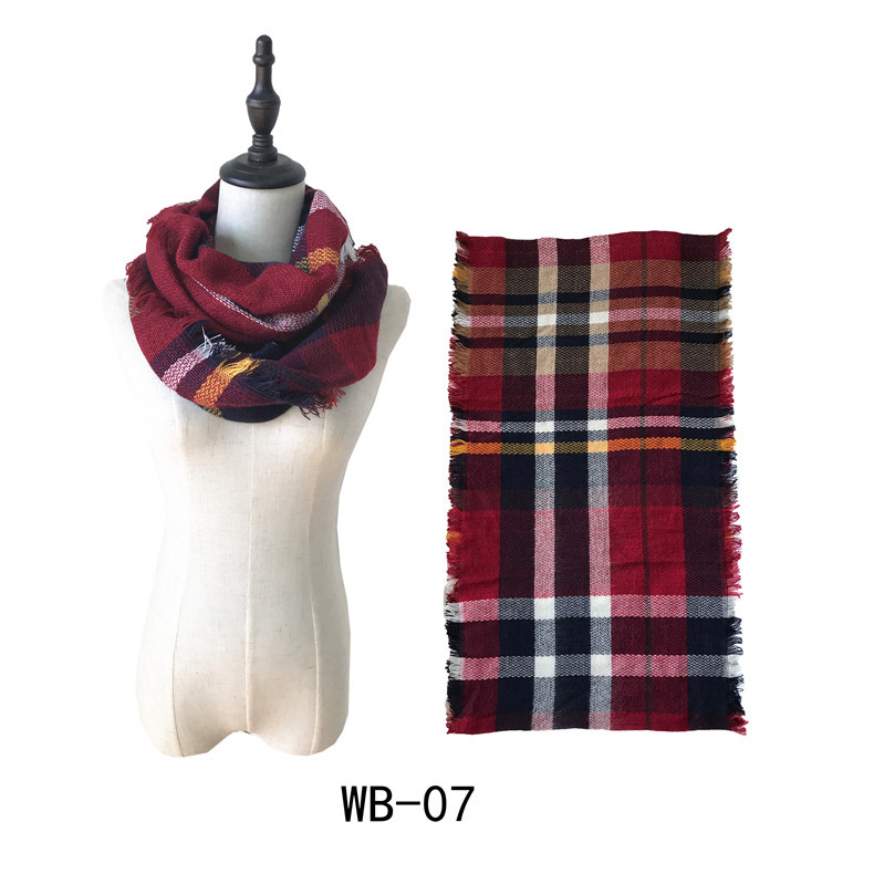 Supply British plaid cashmere scarf fringed women scarf manufacturer