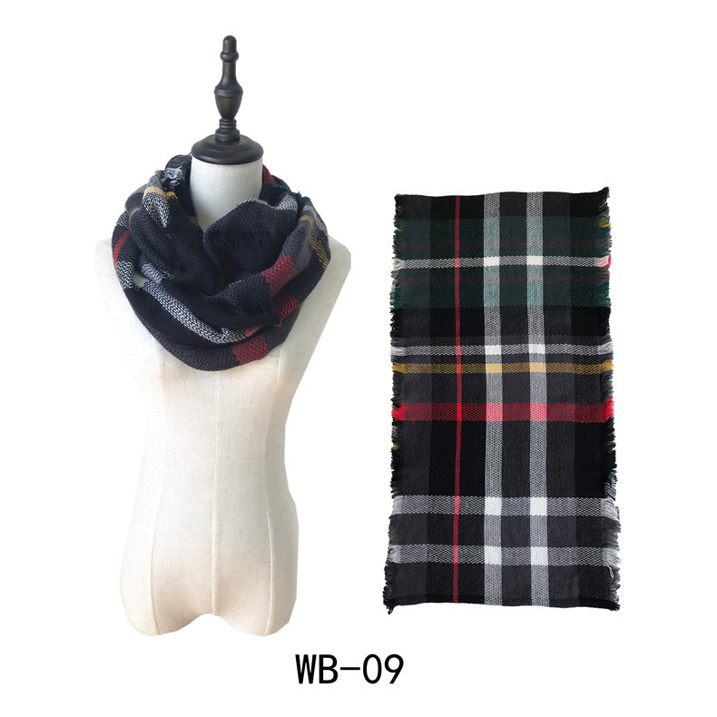 Supply British plaid cashmere scarf fringed women scarf manufacturer
