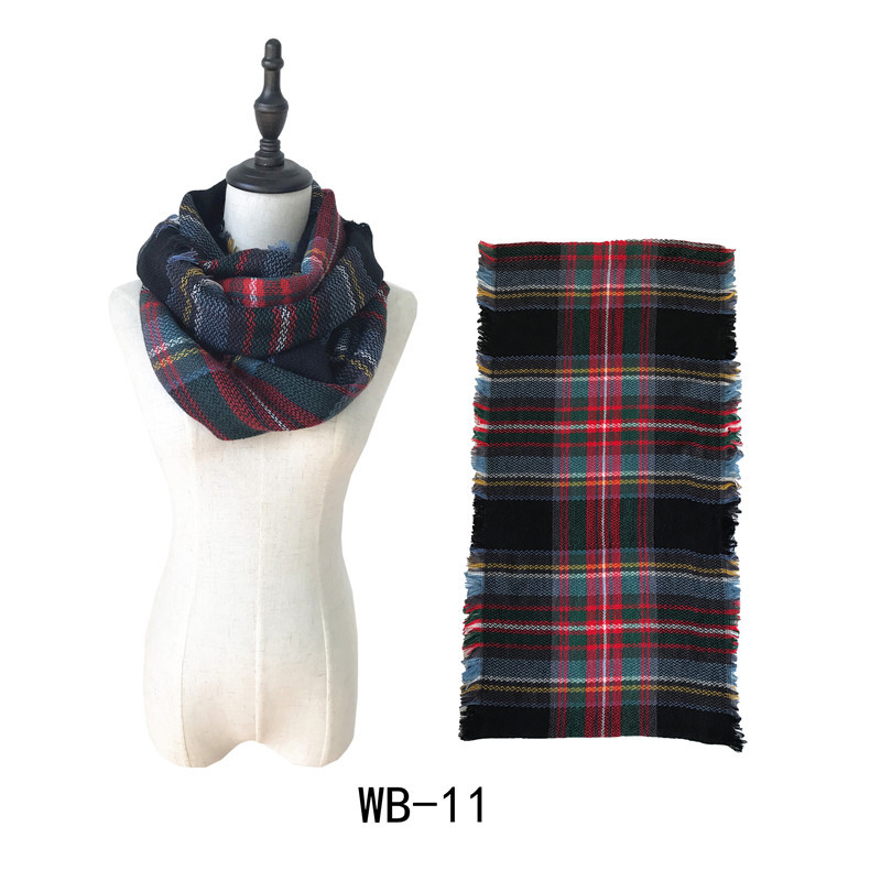 Supply British plaid cashmere scarf fringed women scarf manufacturer