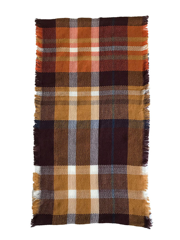 Supply British plaid cashmere scarf fringed women scarf manufacturer
