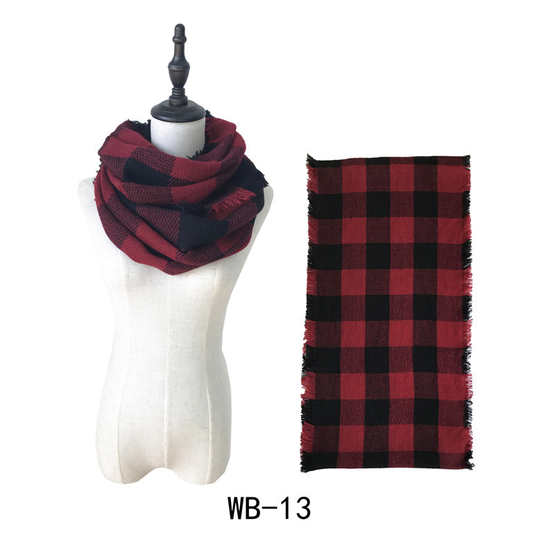 Factory direct sale plaid cashmere scarf women fashion bib manufacturer