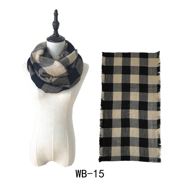 Factory direct sale plaid cashmere scarf women fashion bib manufacturer
