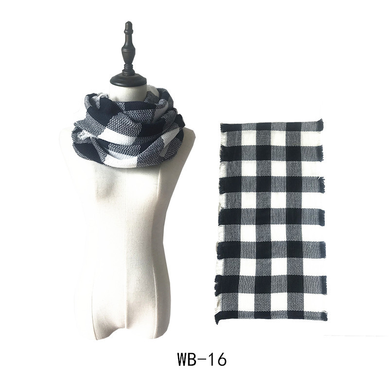 Factory direct sale plaid cashmere scarf women fashion bib manufacturer