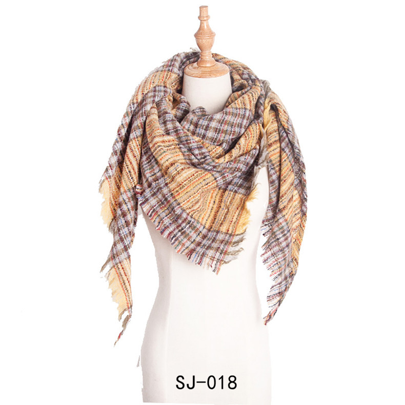 Supply colorful plaid square scarf Women scarf shawl manufacturers scarf sales