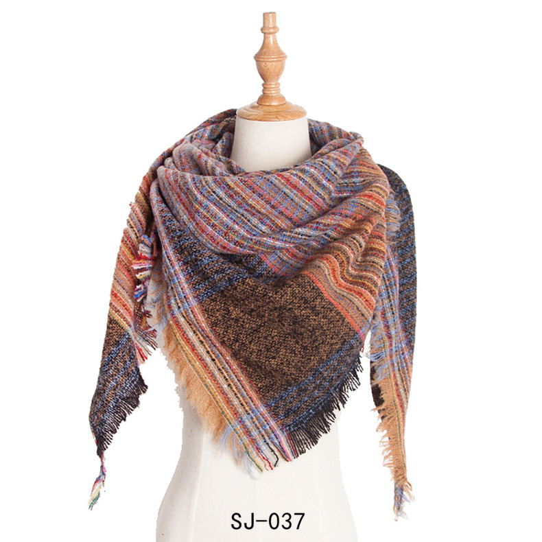 Supply colorful plaid square scarf Women scarf shawl manufacturers scarf sales