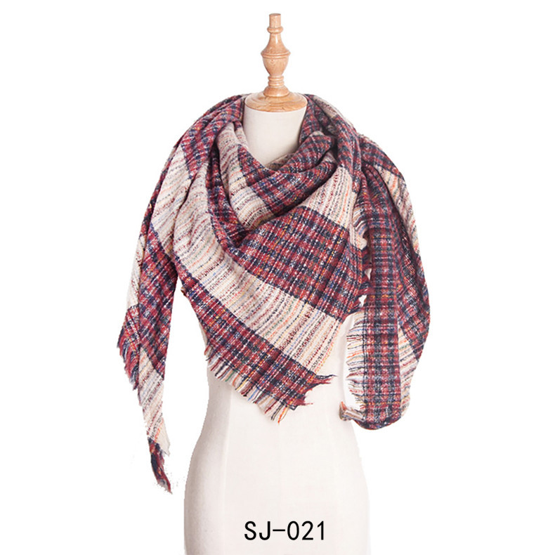 Supply colorful plaid square scarf Women scarf shawl manufacturers scarf sales