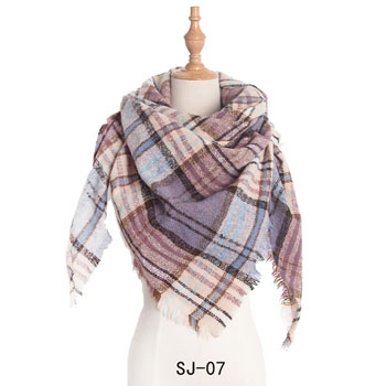 Supplier Color Plaid Square Scarf Women Bib Shawl Factory Scarf Online Sale