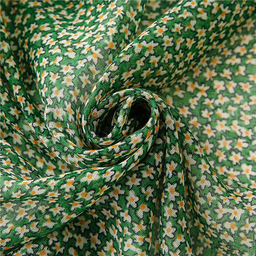 Supply Bali yarn scarves cotton scarf green flower shawl factory