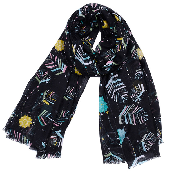 Sequin Balinese Scarf Scarf Ladies Feather Print Scarf Shawl