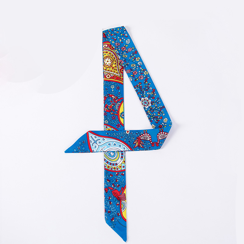 Supply silk scarf fashion blue white porcelain scarf women tie manufacturers
