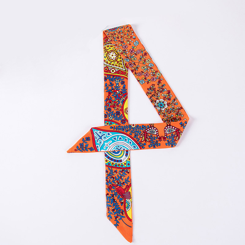 Supply silk scarf fashion blue white porcelain scarf women tie manufacturers