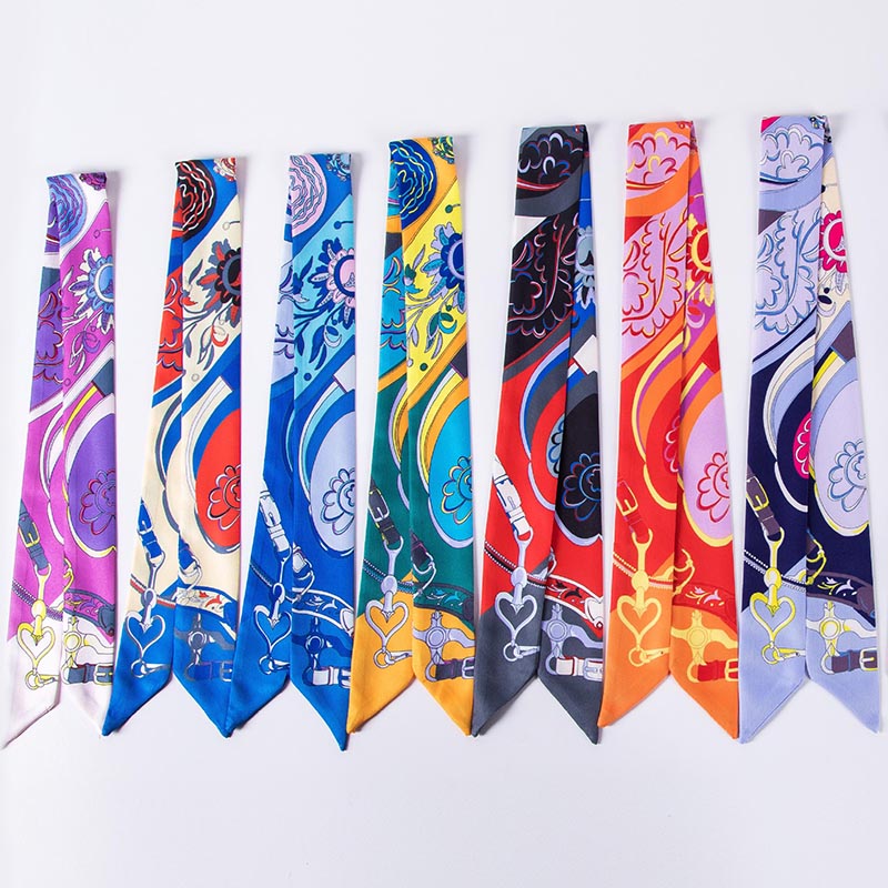 Supply silk women custom dancing handle ribbon scarf tie manufacturers