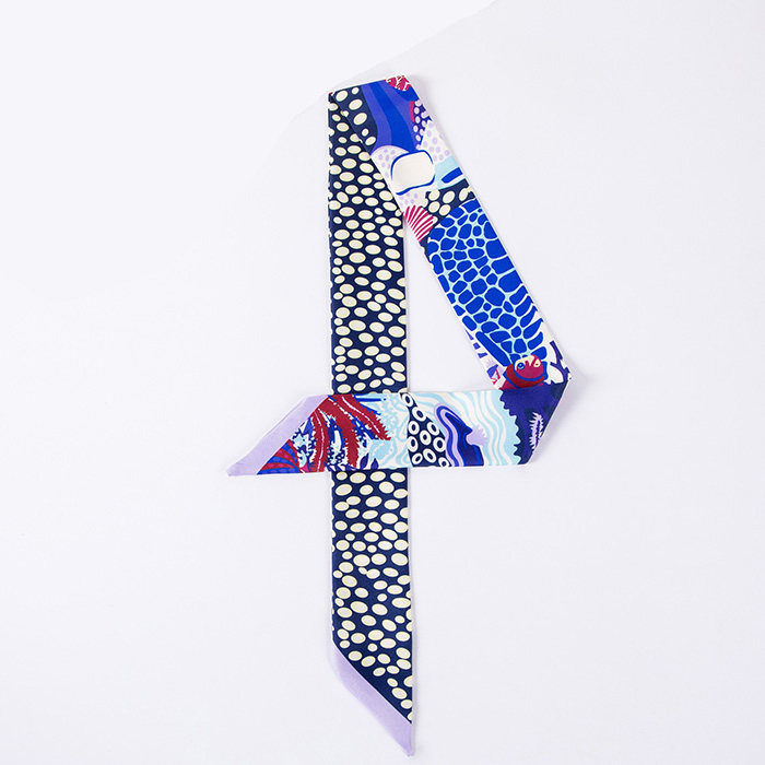 Supply silk scarf ocean pattern silk scarf Women tie wholesale factory
