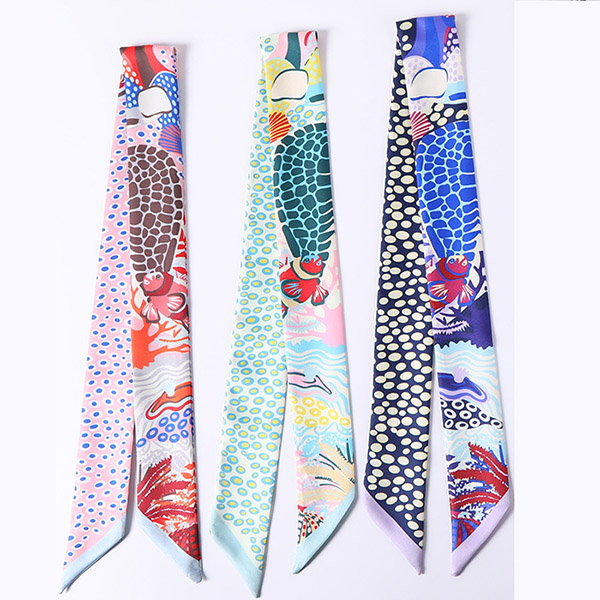 Supply silk scarf ocean pattern silk scarf Women tie wholesale factory