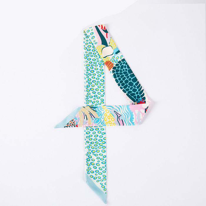 Supply silk scarf ocean pattern silk scarf Women tie wholesale factory