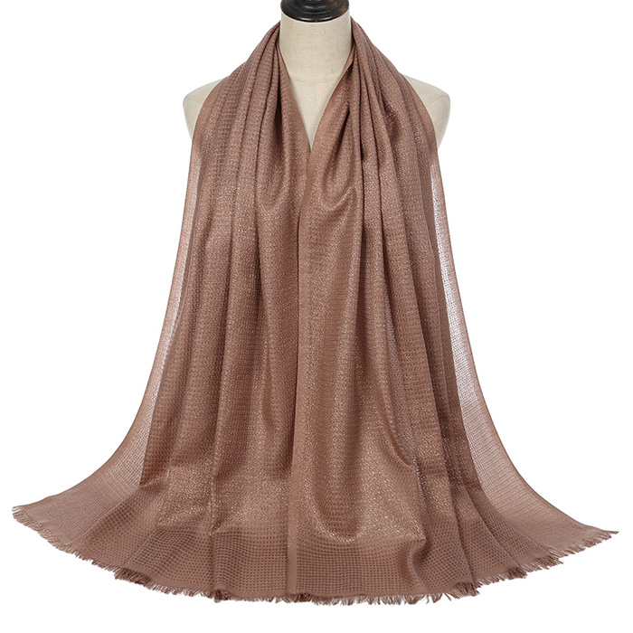 Supply cotton shawl wholesale monochromatic gold thread turban scarf women