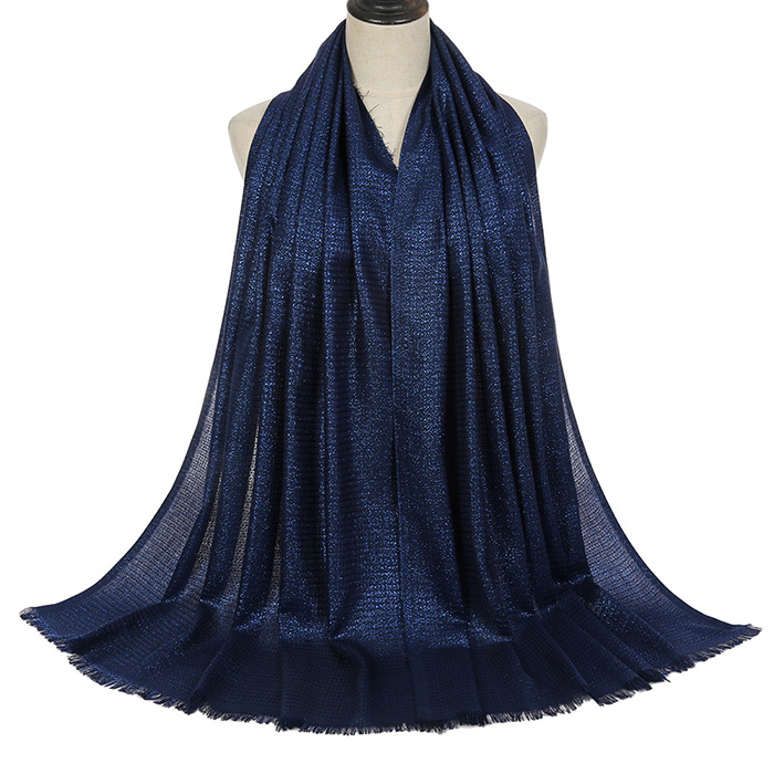 Supply cotton shawl wholesale monochromatic gold thread turban scarf women