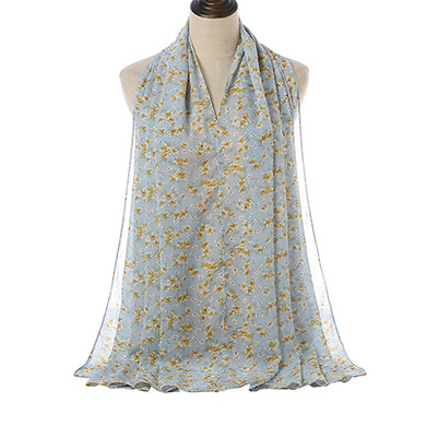 Supply Pearl Chiffon Floral Scarf Wholesale Printing Long Scarf Manufacturer
