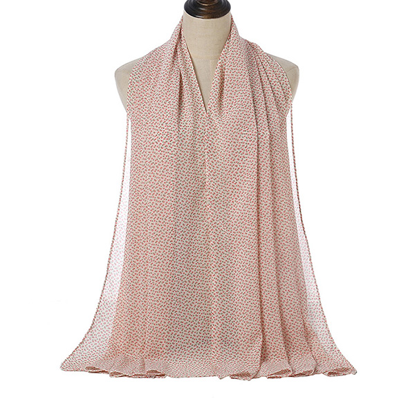 Supply Pearl Chiffon Floral Scarf Wholesale Printing Long Scarf Manufacturer