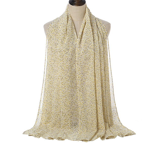Supply Pearl Chiffon Floral Scarf Wholesale Printing Long Scarf Manufacturer