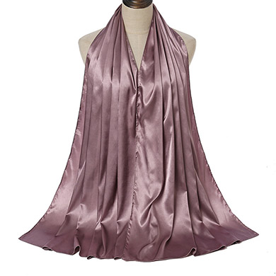 Supply women pure color pearlescent satin silk scarf manufacturer