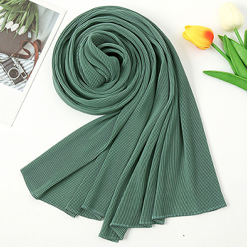 Supply Pearl Chiffon Crinkle Scarf for Women 3D Pleated Headscarf Manufacturer