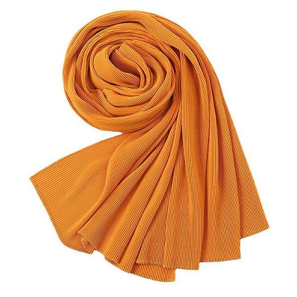 Supply Pearl Chiffon Crinkle Scarf for Women 3D Pleated Headscarf Manufacturer