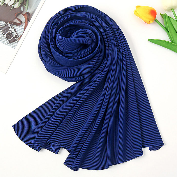 Supply Pearl Chiffon Crinkle Scarf for Women 3D Pleated Headscarf Manufacturer