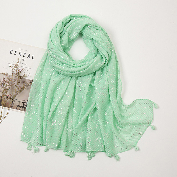 Supply cotton lanyard scarf hot silver twill cotton linen wrinkled turban manufacturer