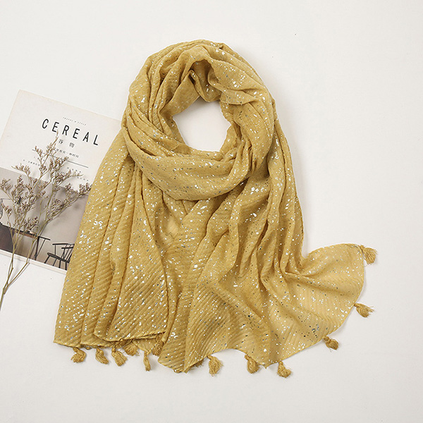 Supply cotton lanyard scarf hot silver twill cotton linen wrinkled turban manufacturer
