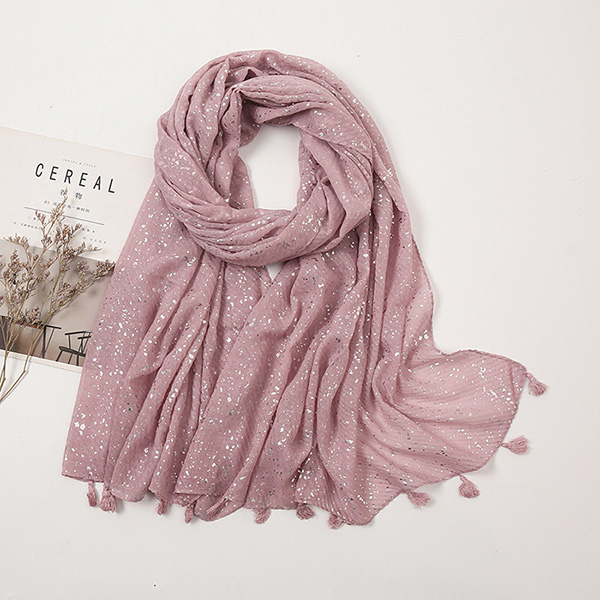 Supply cotton lanyard scarf hot silver twill cotton linen wrinkled turban manufacturer