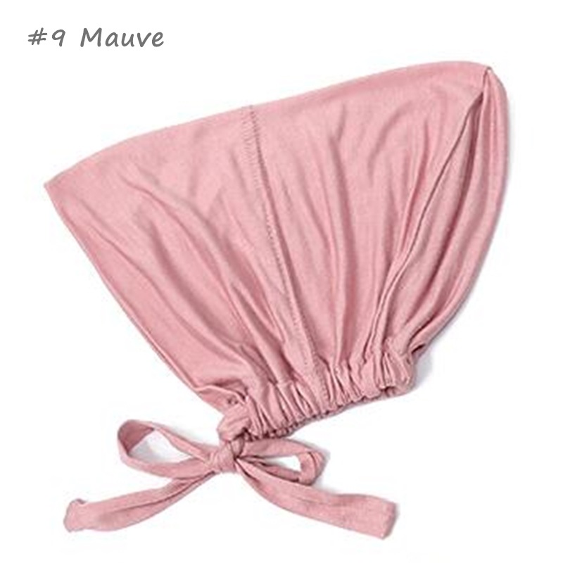 Modal elastic banded Muslim headscarf bottoming cap solid color scarf cap