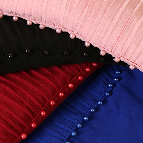 Wholesale pearl chiffon scarf fold stitching crimped nail pearl scarf