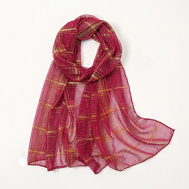 Wholesale scarf wrinkled gold silk head scarf pleated women Arab scarf