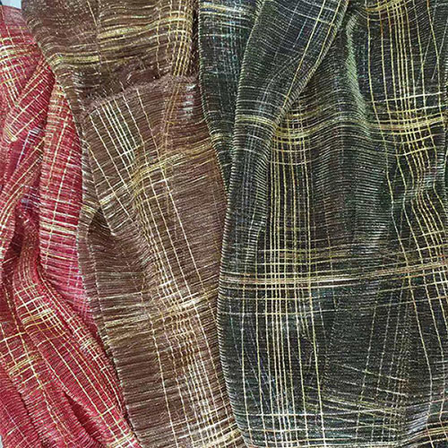 Wholesale scarf wrinkled gold silk head scarf pleated women Arab scarf