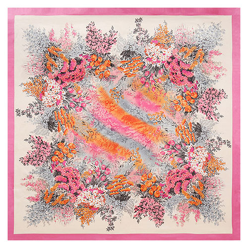 Supply flower printing 90cm square scarf Hangzhou silk scarf women silk scarf manufacturer