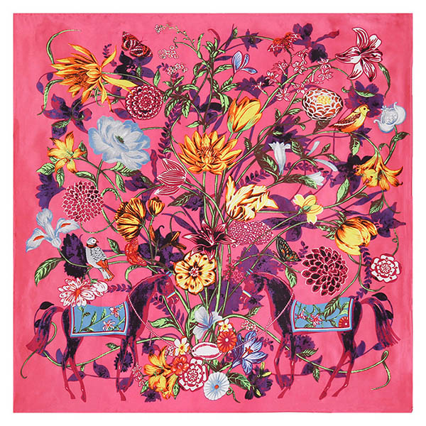 Supply flower 90cm square scarf China silk scarf manufacturer online sale