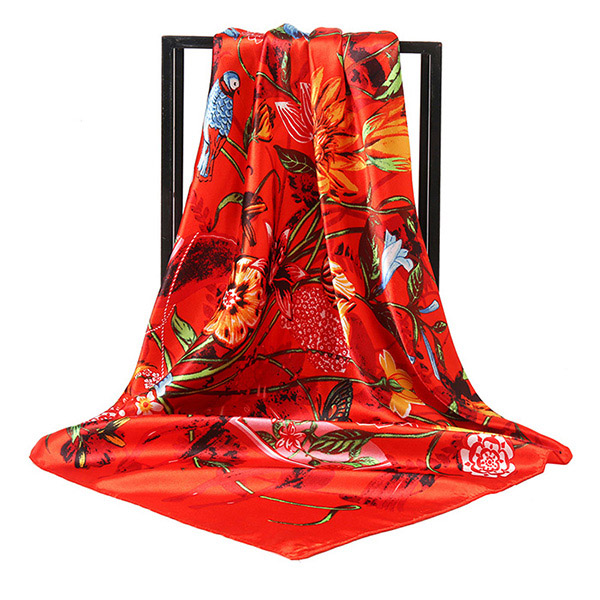 Supply flower 90cm square scarf China silk scarf manufacturer online sale